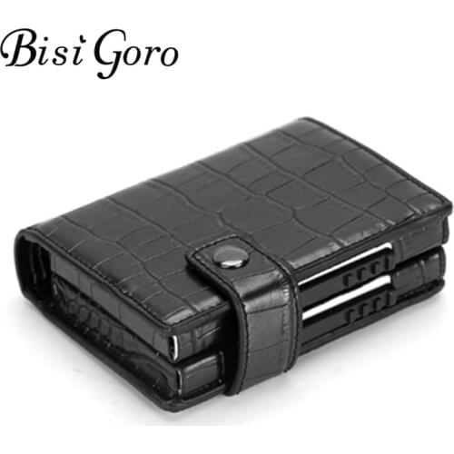 BISI GORO Aluminum Wallet Credit Card Holder Metal with RFID Blocking Multifunction Wallet for Womens & Mens