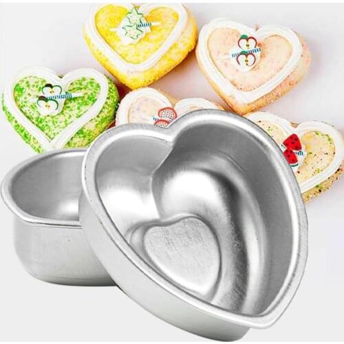 Aluminium Heart Shaped Cake Pan Set Tin Muffin Chocolate Mold Baking With Removable Bottom Cupcake Cup Household And Pastry Tool
