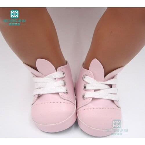 2018 NEW Rabbit ear flats baby shoes for doll fit 43cm new born doll accessories and 45 cm American doll