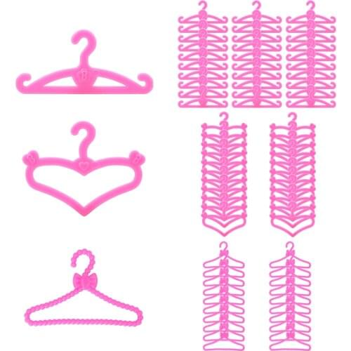New Arrive Fashion Handmade 70 Items /Lot Doll Accessories Different Shape Hangers For Barbie Dressing Game Best DIY Present