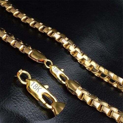 Real Bulk Wholesale Lots 1 piece 8MM 18 K fashion ladies / men fashion Personality design flat necklace domineering
