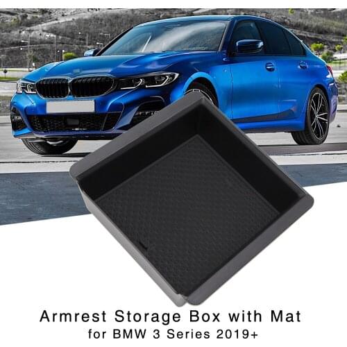Armrest Storage Box for BMW 3 Series G20 2019 2020 Central Console Interior Organizer Holder Glove Tray with Mat