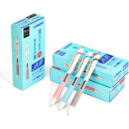 12pcs/set Retractable Gel Ink Pens Quick Dry 0.5mm Needle Tip Black Blue Red Ink Gel Pen Set for Student School Office Supplies