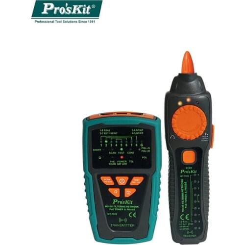 LED Indicator Anti-Interference Cable Tracker ProsKit MT-7029-C For Twisted Pair Socket Detector Telephone Wire Tester