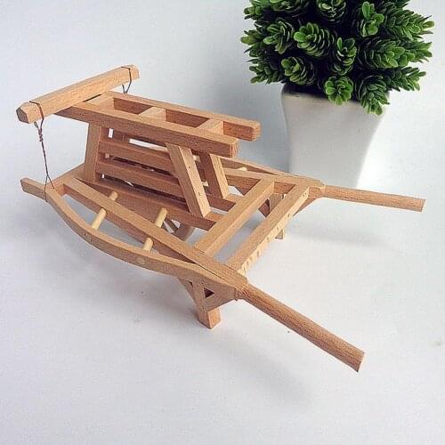 Wheelbarrow Ornamental Simulation Wood Furniture Unique Farming Cart Home Decor Tabletop Ornaments Crafts for Gifts