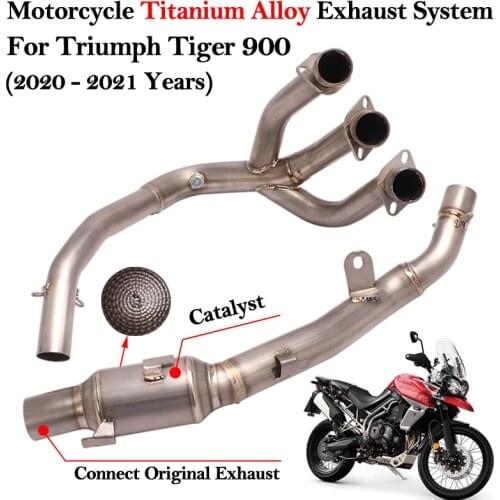 Titanium Alloy Motorcycle Exhaust Escape Moto Catalyst Connecting Front Link Pipe For Triumph Tiger 900 Tiger900 2020 2021 Years