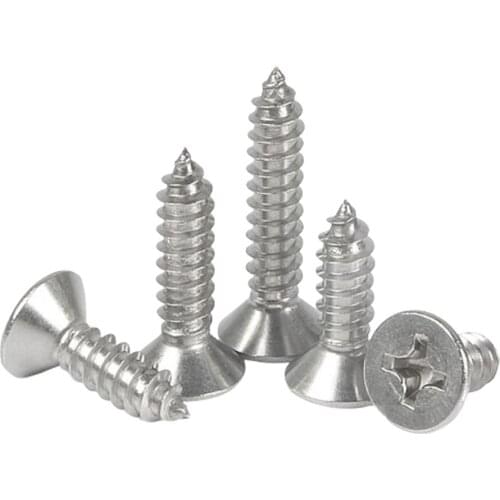 Wkooa Flat Head Self Tapping Screws Stainless Steel 304 M1 M1.2 M1.4 M1.7 M2 M2.2 M2.3 M2.9