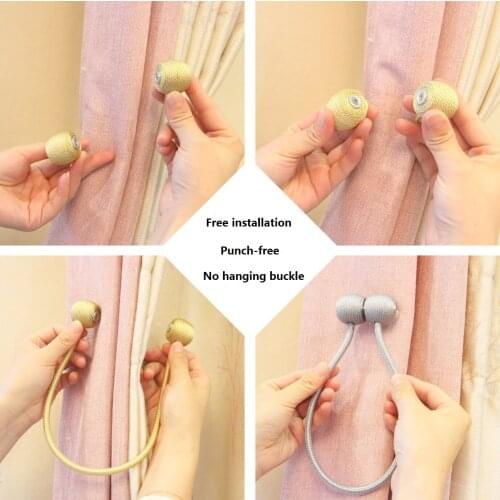 1Pc Magnetic Pearl Ball Curtain Tiebacks Tie Backs Holdbacks Buckle Clips Accessory Curtain Accessoires for Curtain decorative