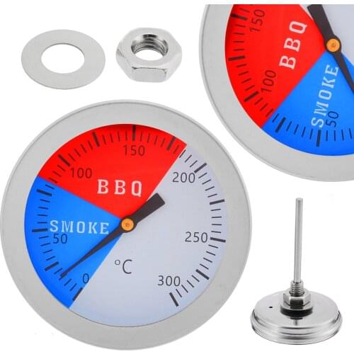 1pc BBQ Thermometer Stainless Steel 300 Degrees Barbecue BBQ For Home Supplies Smoker Grill Thermometer Temperature Gauge