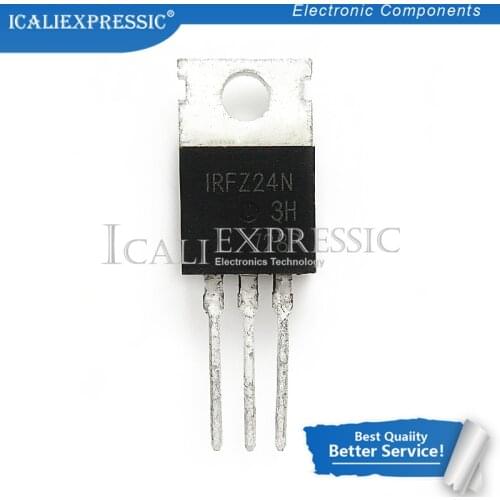 10PCS IRFZ24NPBF IRFZ24N IRFZ24 TO-220 55V 17A 70mOhm 13.3nC new original In Stock