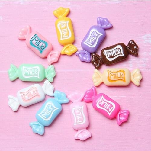 10 Pcs Resin Candy Sweets with MILK Letters DIY Jewelry Making Cellphone Shell Accessories Material