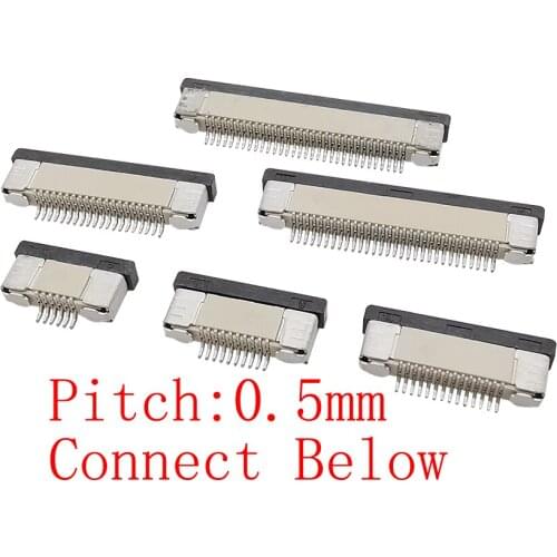 10Pcs/lot FPC FFC Socket 0.5mm Pitch Flat Cable PCB Connector 4P 6P 8P 10P 12P14P 16P 18P 20P 24P 26P 30P 32P 34P 40P 50Pin