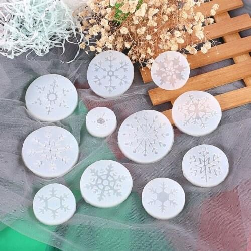 11Pcs Snowflake Resin Molds Snowflake Pendant Silicone Casting Molds Epoxy Resin Christmas Props Decorations DIY Crafts
