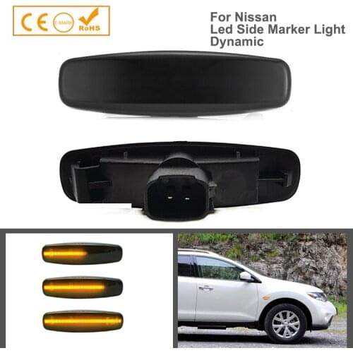 2pcs Amber Dynamic LED Side Marker Light Front Fender Turn Signal Lamp For Nissan Fuga Murano Pathfinder Skyline Y50 Z50 V36 R52