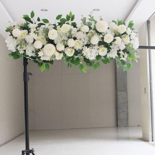 50/100cm Custom Artificial Wedding flower Wall Arrangement Supplies Flower Row Decor Romantic DIY Iron Arch Background KGH005