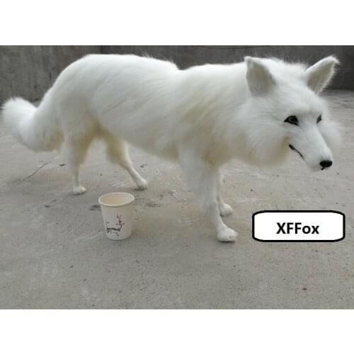 Big real life white fox model plastic&furs simulation fox doll gift about 110x20x40cm xf2384