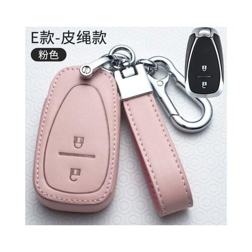 Leather 2/3/4/5 Buttons Pink Car Remote Key Case Cover for Chevrolet Camaro Cruze Malibu Spark Bolt Equinox Sonic Trax Volt