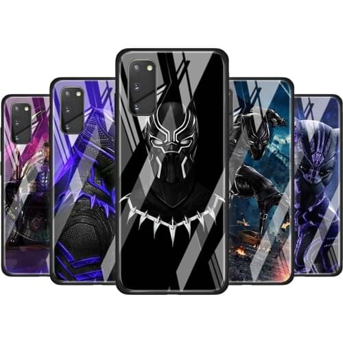 Marvel Black Panther Tempered Glass Cover For Samsung Galaxy S20 S10 S9 S8 S10E FE Ultra Plus Lite 5G Phone Case
