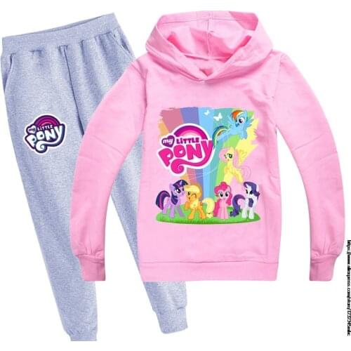 Children Clothing My Little Baby girl pony Clothes Fall Girls Tracksuit Kids Hoodies +Pants Family Boys Clothing Set Outfits