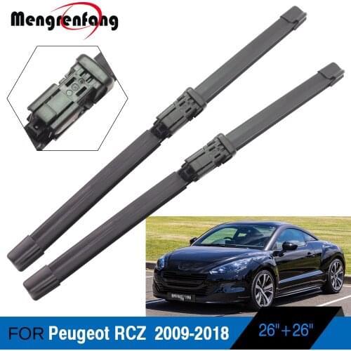 For Peugeot RCZ Car Front Windscreen Wiper Blades Soft Rubber Wiper 2009 2010 2011 2012 2013 2014 2015 2016 2016 2017 2018