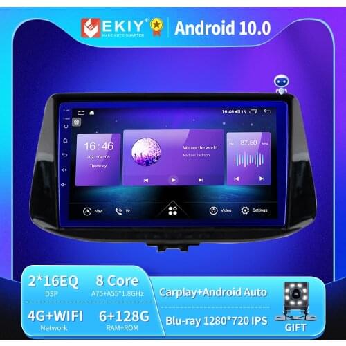 EKIY Android 10 Car Radio For Hyundai I30 2017-2021 Autoradio Blu-ray 1280*720 IPS/QLED Multimedia Video Player Navi GPS BT HU