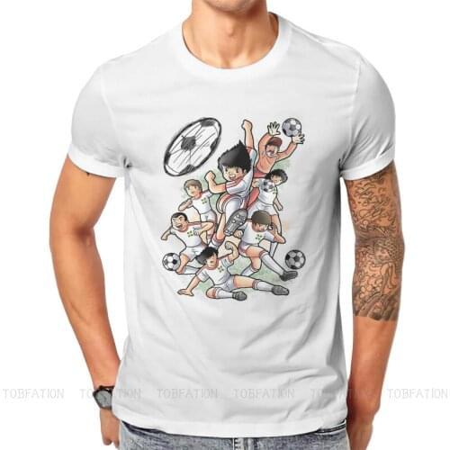 New Team Newest TShirts Captain Tsubasa Football Anime Men Harajuku Pure Cotton Tops T Shirt Round Neck Oversized