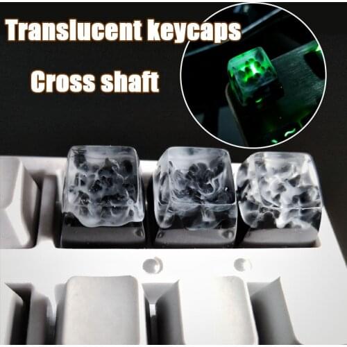 1Pc Handmade resin keycap For Cross axis mechanical keyboard key caps personality key Cap game light transmission ESC F11 key