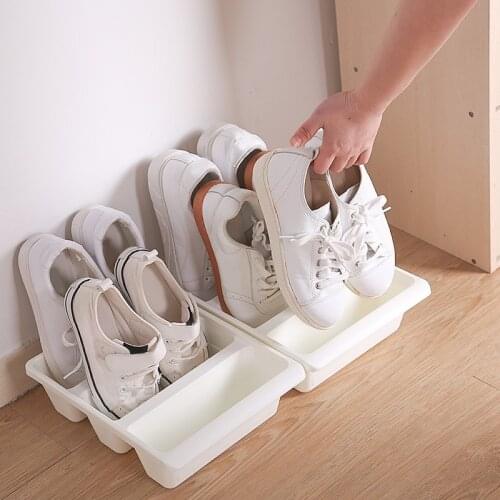 Shoe Box Creative Upright Shoe Storage Box Plastic Organizer Dustproof Shoe Holder For Home Multifunctional Storage Organizers