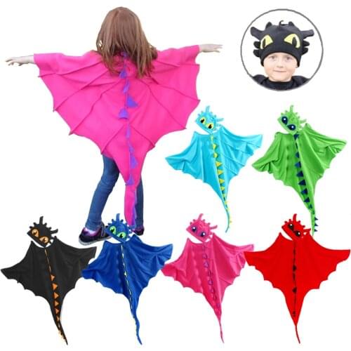 Dragon Costume Cloak with Hat Toothless Dragon Costume Cape Anime Cosplay Costumes Dinosaur Costume