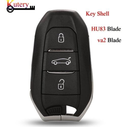 Kutery Remote Smart Key Shell For Peugeot 308 508 For Citroen C4 For DS4 DS5 With Emergency Insert HU83/VA2 Blade 3Buttons