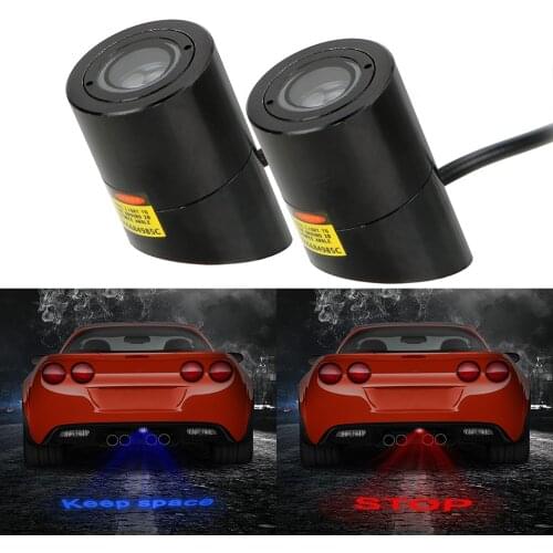 LEEPEE Car LED Projection Light Car Rear License Plate Lights Warning Laser Tail Logo Projector Auto Brake Parking Lamp