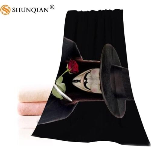 Hot Custom V for Vendetta Towel Printed Cotton Face/Bath Towels Microfiber Fabric For Kids Men Women Shower Towels A7.24-1