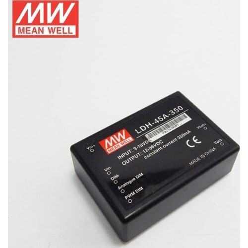 MEAN WELL DC DC step-up Converter LDH-45A-350 30W Input 9-18VDC to 12-86VDC 350mA PIN style DC-DC Constant Current LED Driver