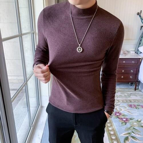 Trending Fashion 2020 Autumn Mens Slim Fit Tee White T Shirts Long Seelevs British Style Camisetas Hombre