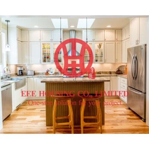 Fashion shaker-style solid wood kitchen cabinet with excellent design and quality shipping by sea