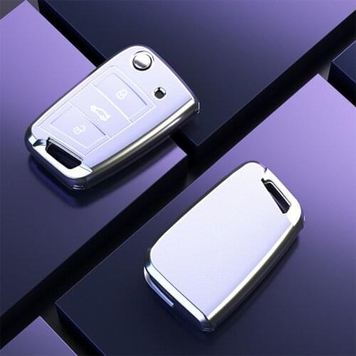 Soft TPU Car Key Case Cover For Volkswagen VW Polo Golf 7 MK7 Tiguan passat For Skoda Octavia Kodiaq Karoq For Seat Ateca Leon