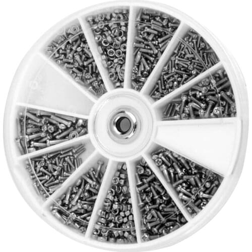 240pcs/1box 12 Kinds Of Small Screw Nut Combination Kit M1 M1.2 M1.4 M1.6 For Watch Glasses Sunglasses Assorted Set Repair Parts