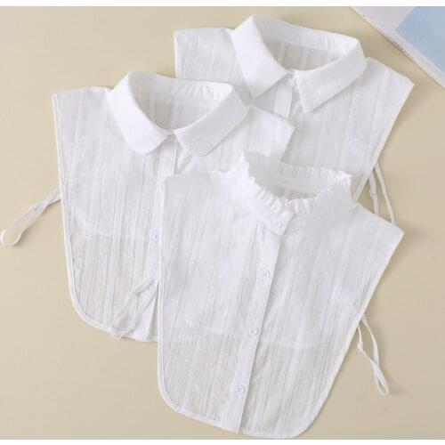 Ladies Stand Lapel Fake False Collar for Women Cotton Removable Detachable Collars for Mens White Lapel Choker Necklace Decor