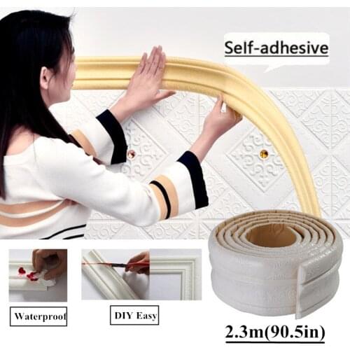 Wall Side Strips, Waist Line, Floor Corner Line, Skirting Line, Waterproof Paste, 3d Embossed Self-adhesive Foam Skirting Line