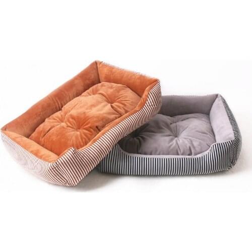 Kennel Four Seasons New Teddy Golden Retriever Large, Medium and Small Dog Striped Pet Nest Dog Mattress Cat Nest Manufacturer S