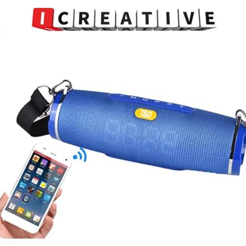 TG-176 Portable Wireless Bluetooth-compatible IPX5 Waterproof Outdoor Music Player LED Loudspeaker Support TF Card FM Radio