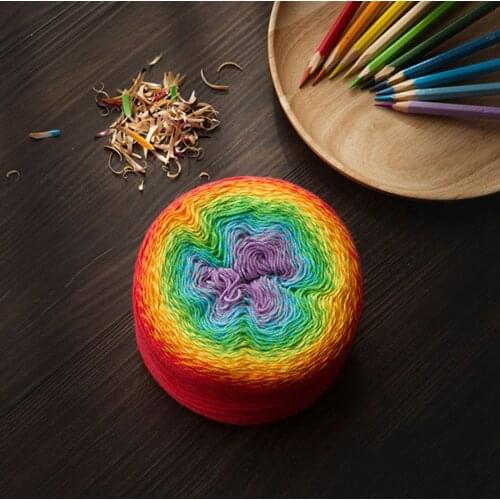 Ready Stock Instant send 1000M 1Mm Thickness Color Gradient Cotton Yarn Fashion Korea Japan Trendy Hand Knitting Cake Yarn Shawl