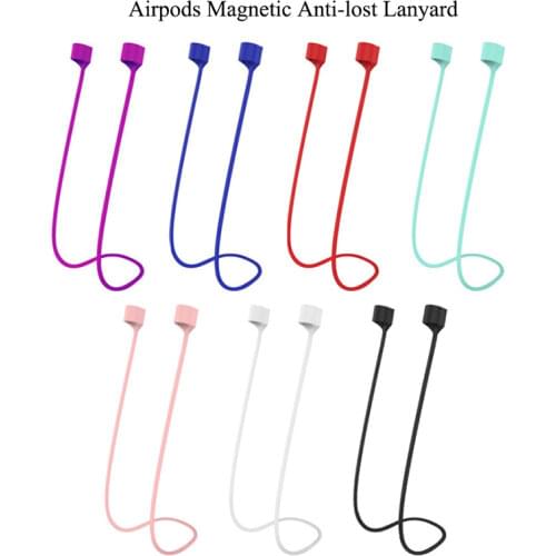70cm Silicone Anti-lost Magnetic Headphone Lanyard For Airpods Wireless Bluetooth Earphone Strap Magnet Headset String Lanyards