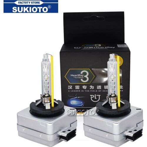 SUKIOTO Original 12V Super Bright 35W D3S Xenon HID Bulb Lamp HeartRay Xenon D1S D2S D3S D4S 5500K 6500K Car Headlight Bulbs
