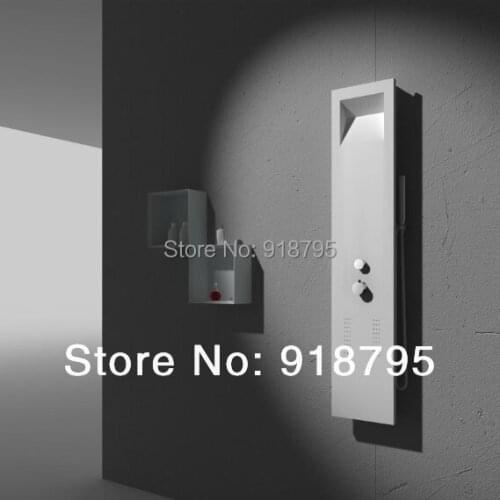 Thermostatic Solid surface stone shower panel wall mounted shower column Body massage Jets Sprinkler RS0049