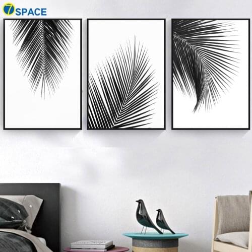 Tropical Plants Palm Leaves Wall Art Canvas Painting Nordic Posters And Prints Black White Wall Pictures For Living Room Decor