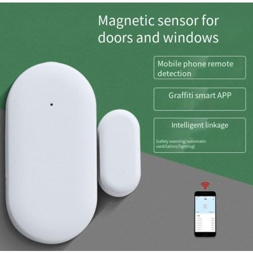 Smart Whole House Smart Linkage Graffiti Smart Zigbee Door and Window Magnetic Sensor Sensor Remote Monitoring Security Alarm