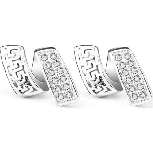 GNE1058 100% Fine 925 Sterling Silver Earring Beauty Lovely Crystal Flower Earrings Fashion Jewelry For Women