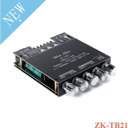 ZK-TB21 TPA3116D2 Bluetooth 5.0 Subwoofer Amplifier Board Module 50WX2+100W 2.1 Channel Power Audio Stereo Bass AMP