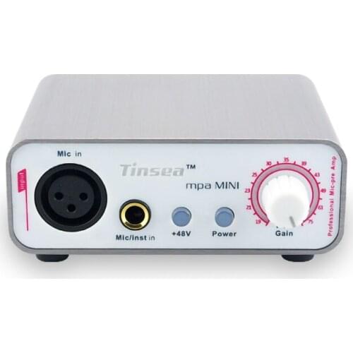 Tinsea mpa mini II DC 5V-9V audio interface microphone amplifier sound card reverberation karaoke with 48V phantom power supply